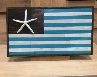 Beach Sign Flag American With Star Fish Decor Beach Sign Flag American With Star Fish Decor