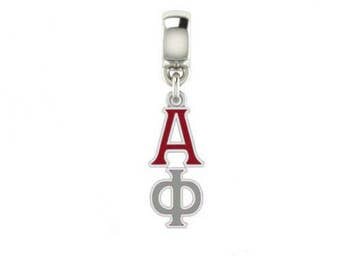 Alpha Phi Color Filled Stainless Lavaliere Necklace
