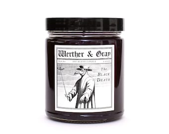 THE BLACK DEATH, Scented Candle, Plague Doctor, Gothic Candle, Medieval Decor, Bubonic Plague, History Themed, Halloween Candles, Historical