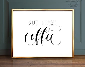 His and Hers Coffee Poster and Hand Lettering Minimalist