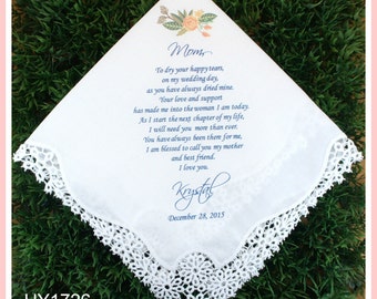 Mother of the Bride Hankerchief-Wedding Handkerchief-PRINT-CUSTOMIZED-Wedding Hankerchief-Mother of the bride Gift-Mother of the Groom gift