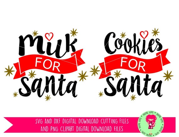 Download Cookies For Santa Milk For Santa SVG / DXF Cutting Files For