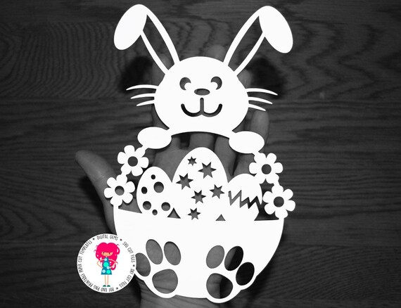 Boy Easter Bunny paper cut svg / dxf / eps / files and pdf