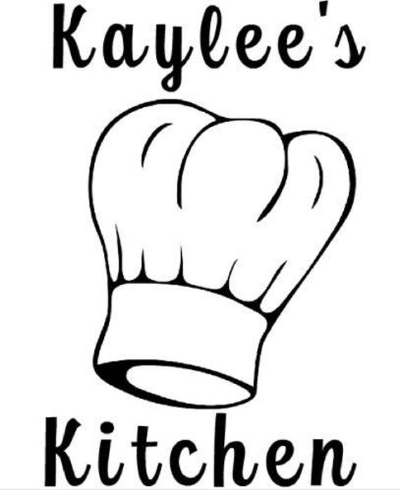 Chef Hat Vinyl Decal Personalized Kitchen Sticker for Wall