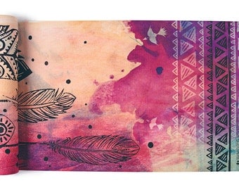 Dream Weaver Yoga Mat-yoga- printed yoga mat- tribal yoga mat- dream catcher- tie dye- boho-feathers