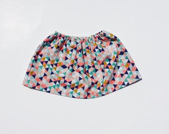 Desert Canyon Colors infant skirt, Navy blue, teal, coral skirt, Triangle skirt for infants, Arrow skirt for infants, Feather skirt for in