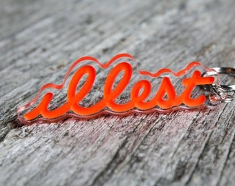 ILLEST keychain plexiglass pendant keyfob