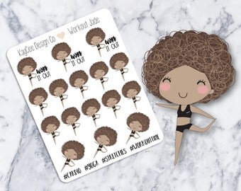 Workout Jade / Planner Stickers / Hand Drawn / Tracking / Fits Erin Condren & MAMBI / Filofax / Kikki K / Scrapbook