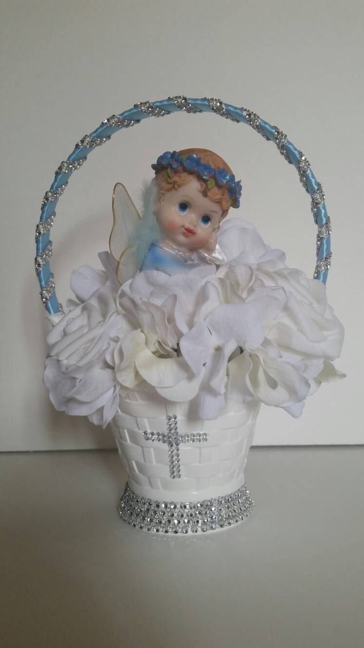 Baptism centerpiece boy girl