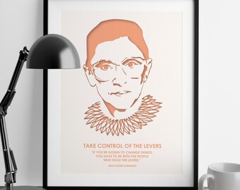 Ruth Bader Ginsburg Quotes - Girl Power - Wall Art - Nevertheless She Persisted - Feminist Gifts - Law School - Home Decor - Art Prints