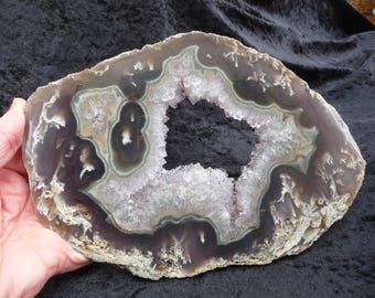 Agate And Amethyst Slice From Uruguay 22 CM