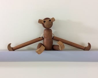 Mid Century Articulated Wooden Monkey