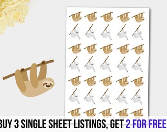 Lazy Day, Lazy Day Stickers, Sloth Sticker, Animal Sticker, Erin Condren Planner, Happy Planner