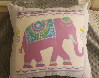 Elephant pillow, nursery/child's elephant pillow, accent pillow, throw pillow, reversible pillow, washable pillow, baby gift, shower gift