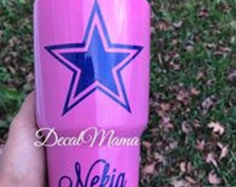 Dallas Cowboys Tumbler- Dallas RTIC-Pink-Glitter-