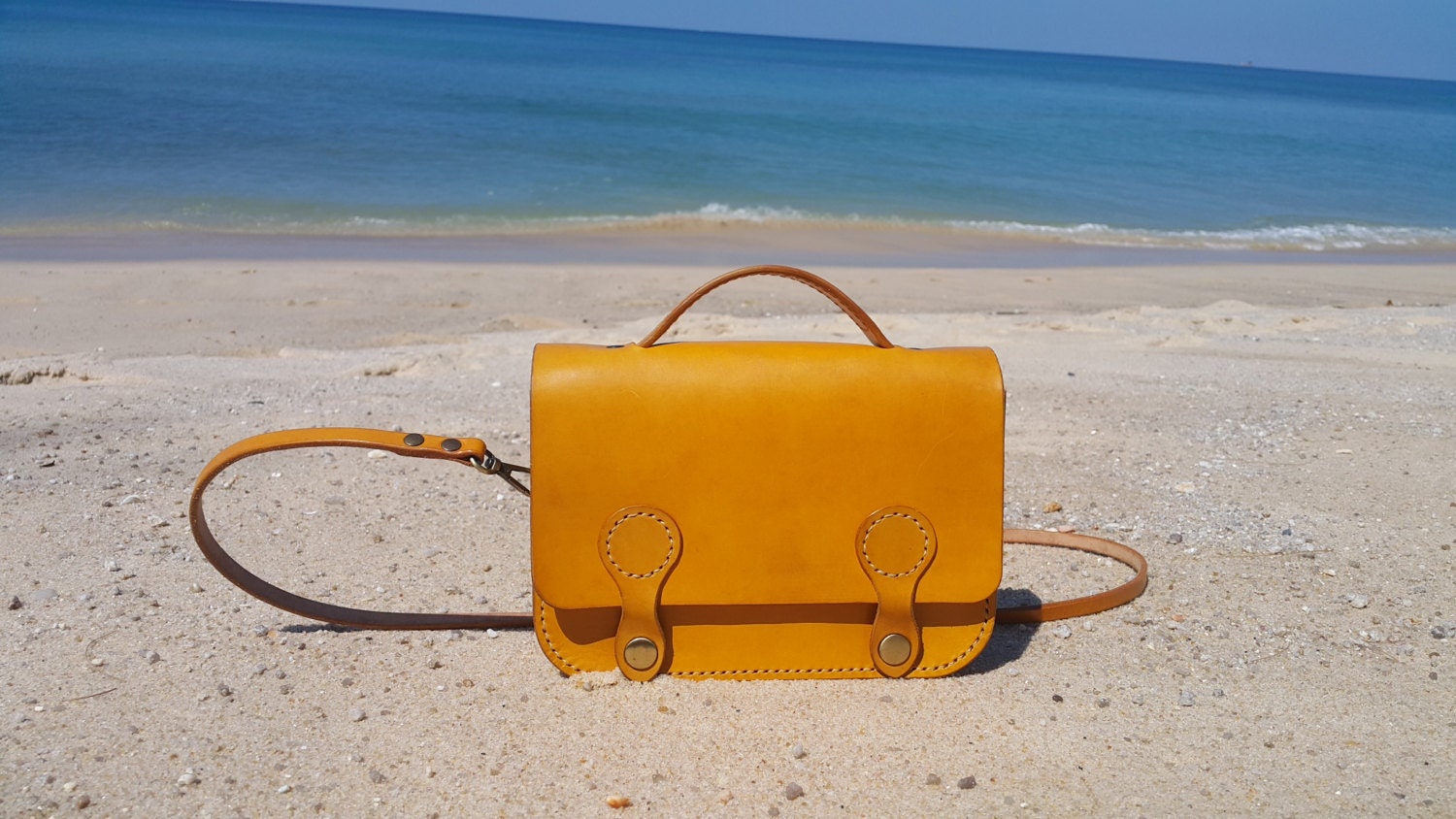 Yellow Crossbody Bags Crossbody leather bag