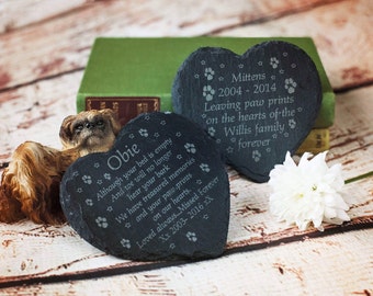 Remembrance rustic Pawprints slate heart grave marker. Any wording. Memorial for your pet. pet keepsake. pet loss. pet grave marker.