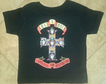 Gun's & Roses Inspired Black Creeper or Toddler Tee, Unisex baby Creeper, Unisex kids clothes, Baby Shower gift, Gun's N Roses Shirt