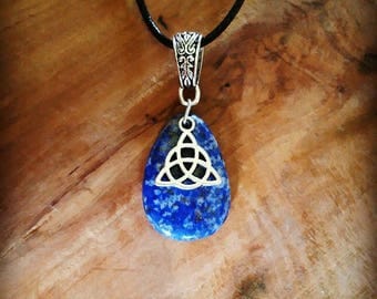 Celtic Necklace: genuine lapis lazuli