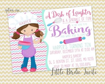 Baking Birthday Invitation | Cake Decorating Birthday Invitation | Cooking Birthday Invitation | Baking Birthday Invite | Cupcake Decorating
