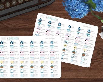 Teeny Tiny Bill reminder stickers, utility bills, kawaii bill reminder, rent reminder, power bill, bill reminder, credit card reminder-s85