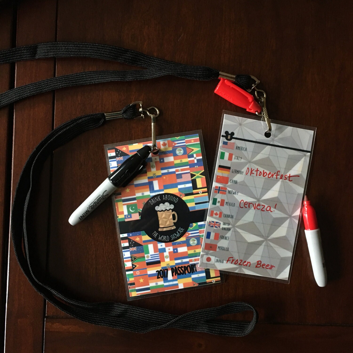 Drink Around the World Showcase Epcot Passport with Lanyard