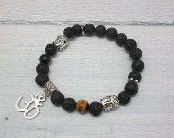 Gift|for|him Jewelry bracelet Gift|for|brother Black bracelet Healing bracelet 8mm bracelet Tiger Eye bracelet Buddha bracelet Lava bracelet