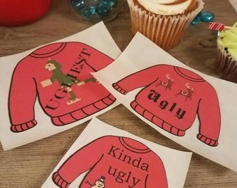 ugly christmas sweater party award, ugly sweater decoratons, Ugly sweater award, ugly sweater party voting, custom party, holiday decor
