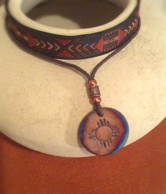 Zia Sun Symbol Necklace Hopi Sun Symbol Necklace Sun Symbol