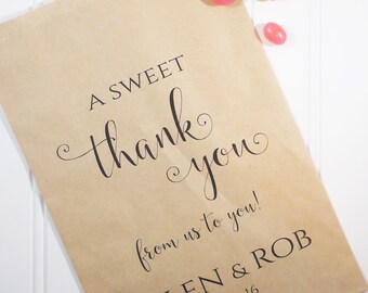 WEDDING FAVOR BAGS, Set of 12, Personalized Wedding Favor Bags, Wedding Treat Bags, Wedding Candy Bags, Candy Bar Bags for Wedding,