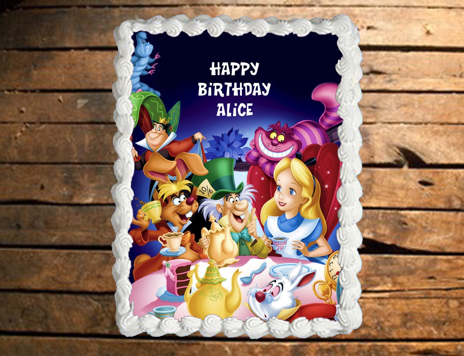 Alice in Wonderland Edible Cake Topper