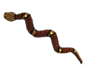 Vintage Mary B Hetz Beaded Snake Serpent Brooch Pin