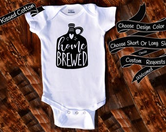 Baby Onesie Home Brewed onesie Gift Nursery Custom Clothing Infant Gerber Baby Bodysuit {K238}
