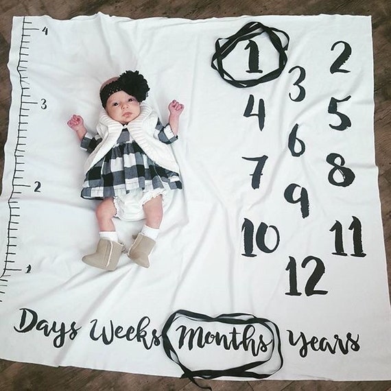 blanket baby age for Growth by Age hand drawn milestone blanket anniversary