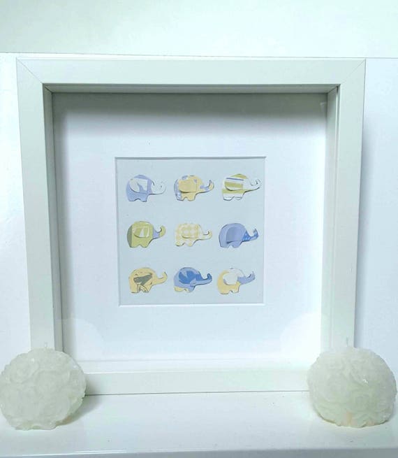 Elephant picture nursery picture frame personalised gift