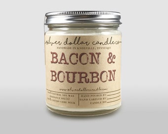 Bacon & Bourbon Candle - Boyfriend Gift, Man Candle, Father's Day Gifts, Birthday Gifts for Dad, Bacon lover, Gifts for him, Dad Gift