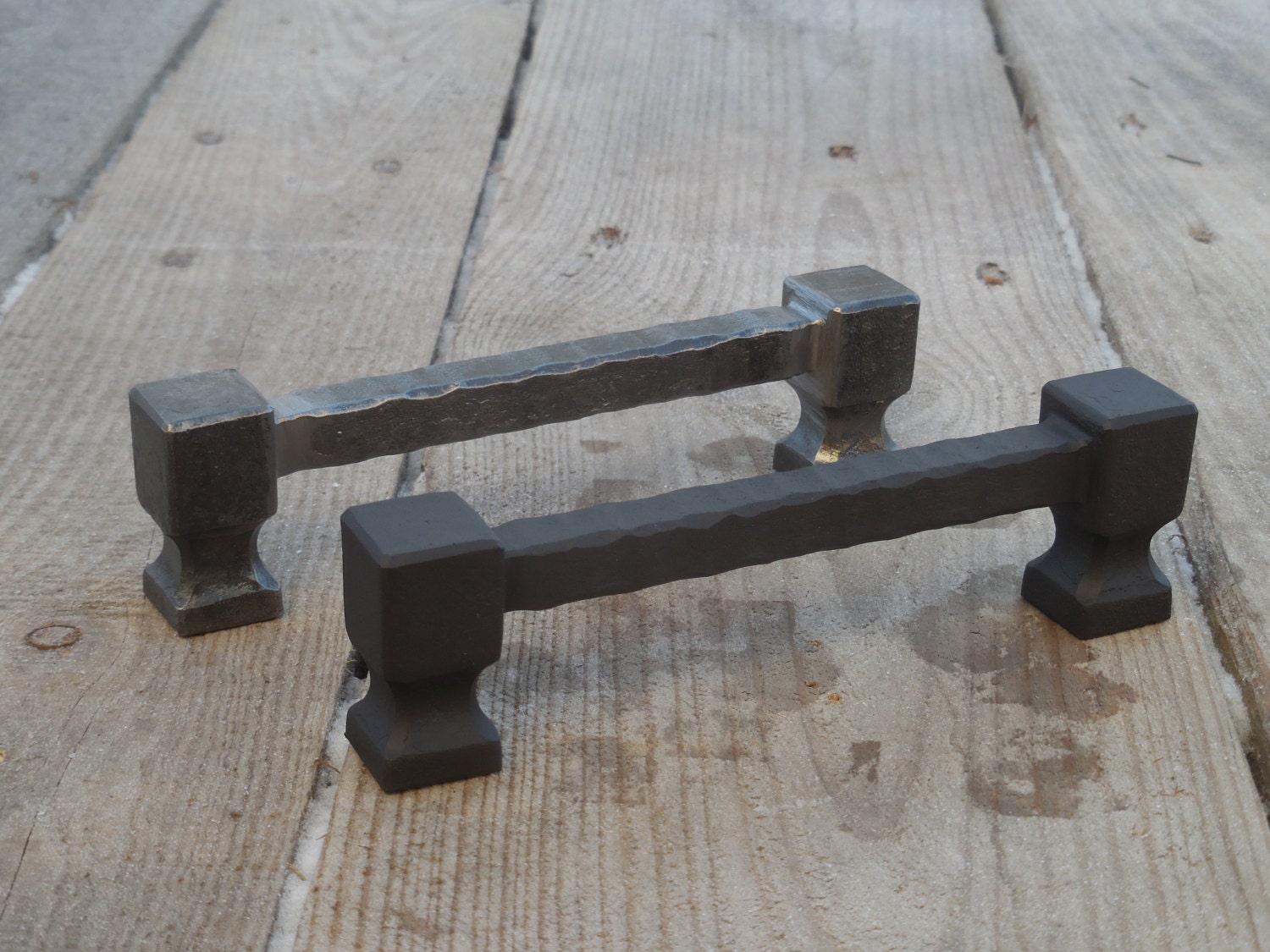 128 mm hand forged drawer pull #4, 5'' pull handle, 5 in, wrought ... - Sold by SiberianWroughtIron
