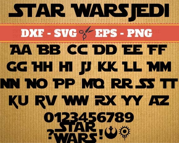 Download Star Wars Font SVG download Svg Dxf Eps Png Digital