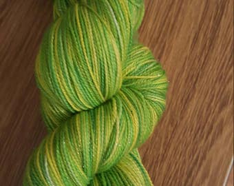 100g 4 Ply Merino/Sparkle/Nylon Sock Yarn - Zestiness!