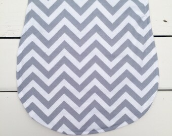 Chevron Baby Burp Cloth, Grey and White Chevron Burp Cloth, Grey Burp Cloth, Baby Burp Pad