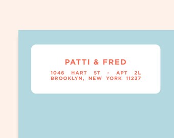 Personalised Return Address Labels 2 5/8" x 1", Soft Red, Matte Custom Labels,Custom Address Sticker, Shipping Label, Wes Anderson,SET OF 30