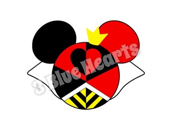 Queen of Hearts Mickey Head SVG Studio, Alice in Wonderland Mickey Head SVG dxf pdf Studio, Disney Villain SVG dxf pdf Studio