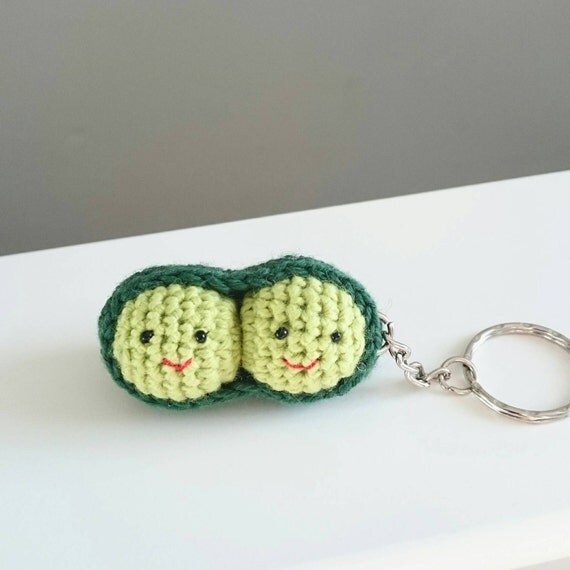 Two Peas in a Pod Sweet Pea Keyring / Bag Charm by ClariCraft