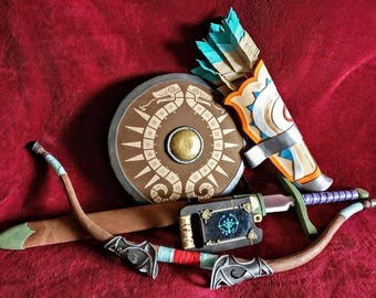 Breath of the Wild Travelers Sword Sheath Shield Functional Bow Quiver Legend of Zelda Prop Cosplay Replicas (prices vary check description)