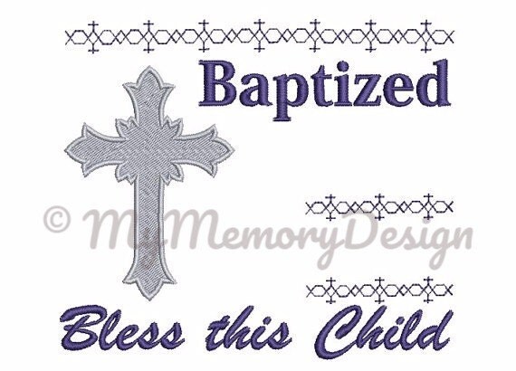 Baptism embroidery template - Birth announcement template embroidery ...