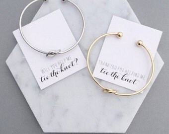 Knot Bracelet Bridesmaid, Tie the Knot Bracelet, Gold Knot Bracelet, Silver Knot Bracelet, Tie the Knot, Bridesmaid Gift, Rose Gold Bracelet