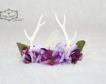 antler headband,newborn antlers,light purple headband,woodland,nature inspired,photo prop, photo session,newborn headband
