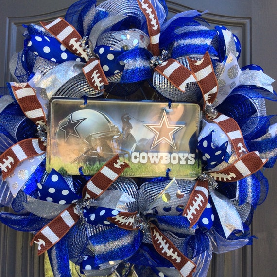 Dallas Cowboys Wreath-Dallas Cowboys-Dallas Cowboys Deco Mesh