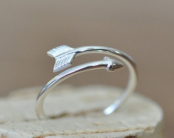 Adjustable Sterling Silver Arrow Thumb Ring