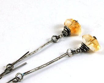 SALE 15% off !! - use the coupon code: SALE15 citrine silver earrings